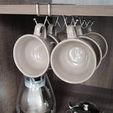 Conjunto Porta Taças e Xícaras Cromado Encaixe Prateleira Organizadores de Cozinha